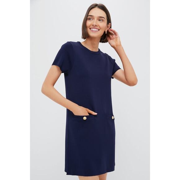 POMANDER PLACE Navy Jessica Dress Size M NWT Retail $128 Tuckernuck
